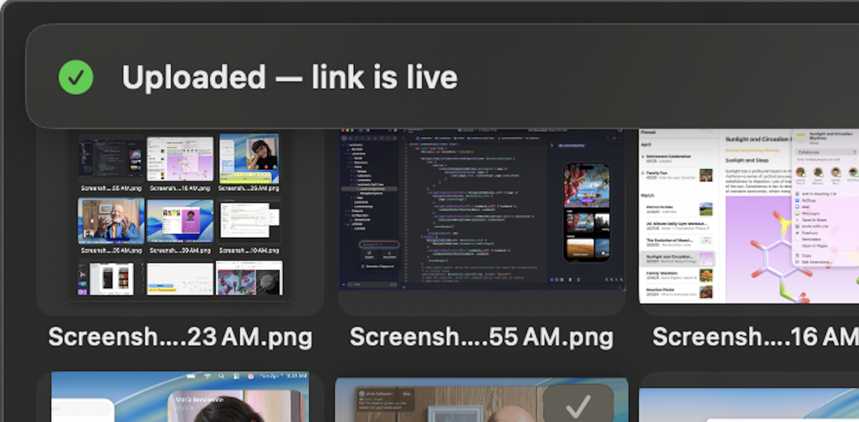 Instant Share Link - Share link copied instantly